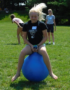 Student on Bouncing Ball