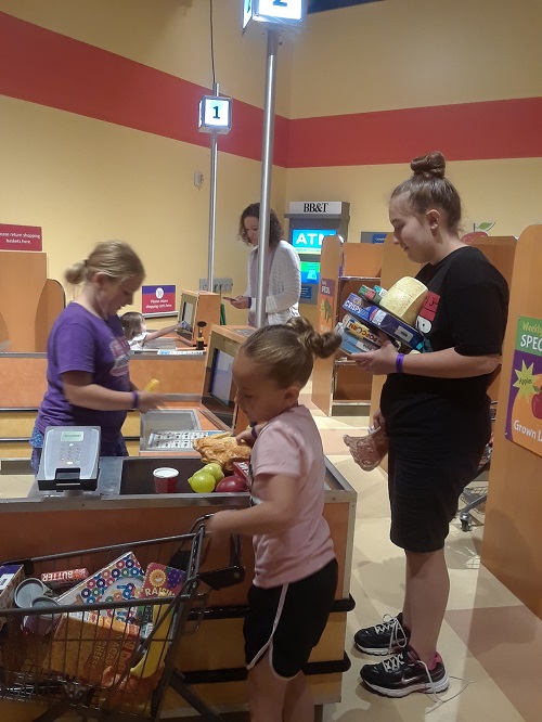 Child at Pretend Checkout